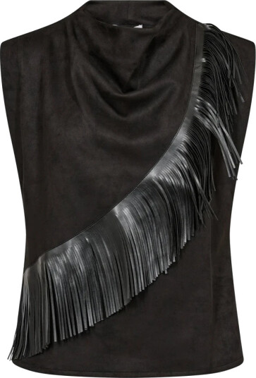 Co" Couture Bobbiecc Fringe Pleat Top Black M Co" Couture Bobbiecc Fringe Pleat Top Black M