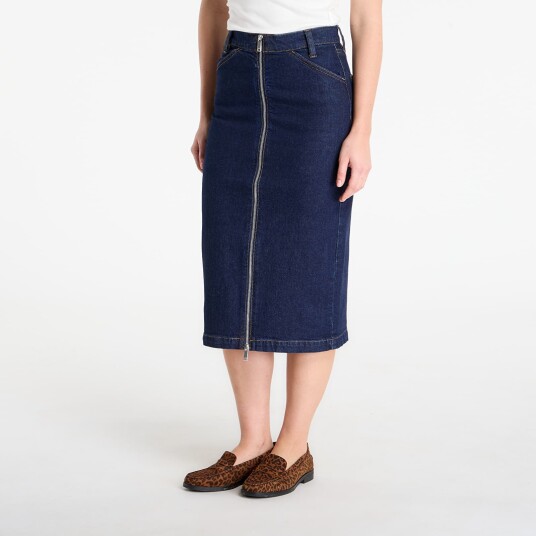 Calvin Klein Jeans Denim Zip Front Skirt Ck Classic Navy 27