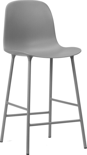 Normann Copenhagen Form Barkrakk med Ryggstøtte H65 cm Grå/ Grå Stål