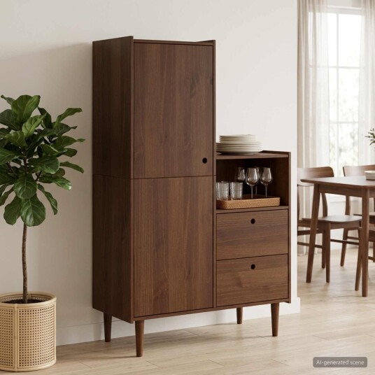 vidaXL Skap BILBAO Karamell 100 x 45 x 160 cm