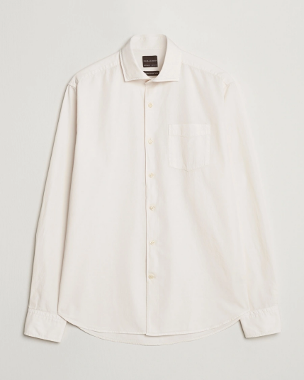Oscar Jacobson Reg Fit Wide Spread C GD Twill Ecru White