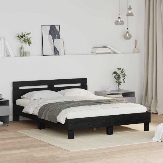  Sengestamme Svart Eik 140 x 200 cm Konstruert tre