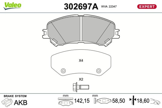VALEO 302697A Bremseklosser