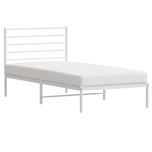 vidaXL Sengeramme i metall med hodegavl hvit 90x190 cm vidaXL Sengeramme i metall med hodegavl hvit 90x190 cm