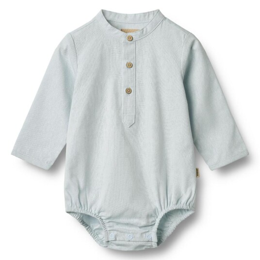 Wheat romper shirt Victor – light blue chambray 68