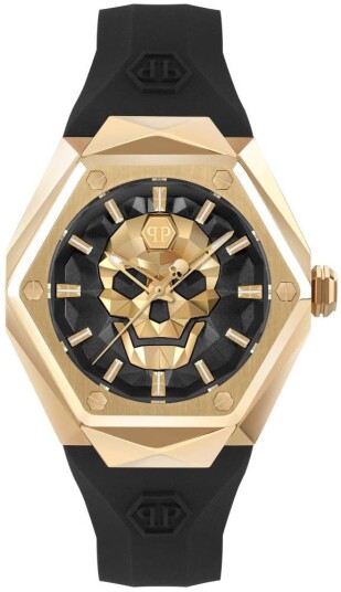 Philipp Plein Dameklokke PWADA0224 The Skull Sort/Gummi Philipp Plein Dameklokke PWADA0224 The Skull Sort/Gummi