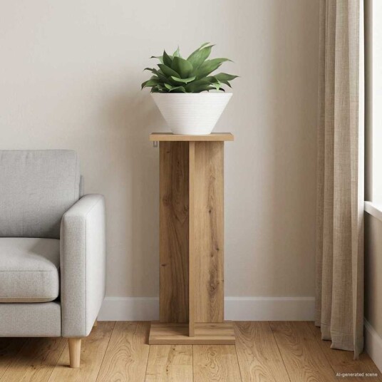 vidaXL Planteholder Artisan eik 25 x 25,5 x 60,5 cm Konstruert tre