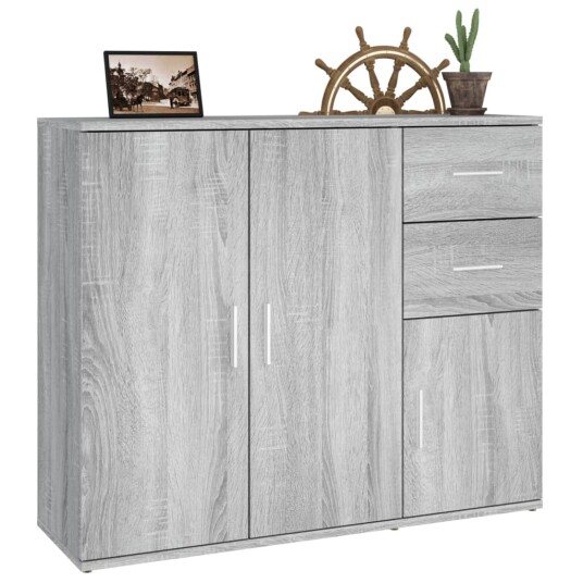 vidaXL Skjenk grå sonoma 91x29,5x75 cm konstruert tre vidaXL Skjenk grå sonoma 91x29,5x75 cm konstruert tre