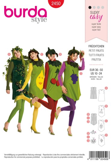 Burda 2450 - Tuttifrutti EUR: 36-50, US: 10-24