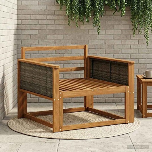 vidaXL Ute Midt Sofa Solid akasietre Naturlig