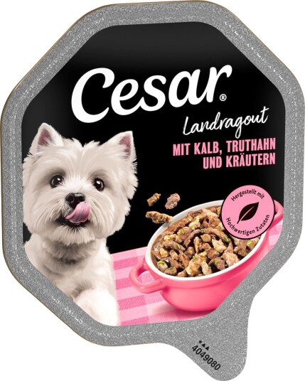 Cesar Våtfôr Megapakke Skål Landragout Med Kalv Og Kalkun 28 X 150 G