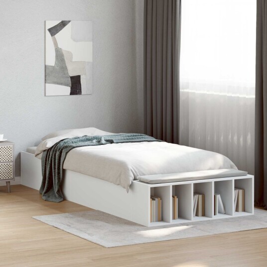vidaXL Sengeramme med oppbevaring Hvit 80 x 200 cm Konstruert tre