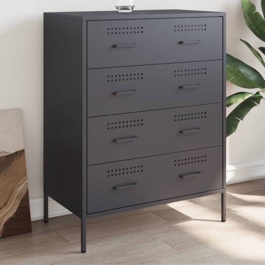Skjenk antrasitt 68x39x89 cm stål 8721102389467