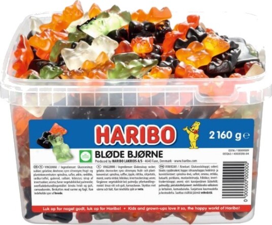 Haribo Blæde Bjørne 2,16 Kg I Plastbøtte