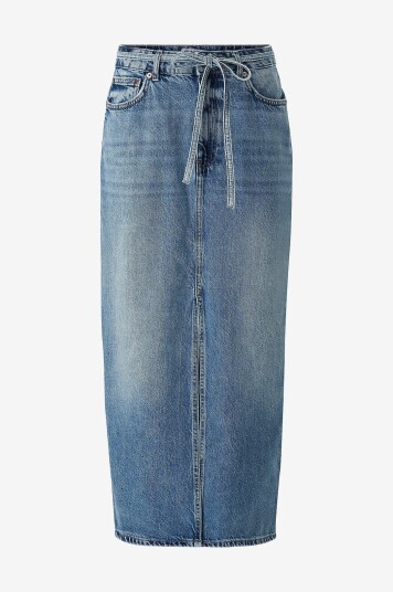 Only Denim skjørt onlGianna Belted Midi Skirt Dot Dnm Blå
