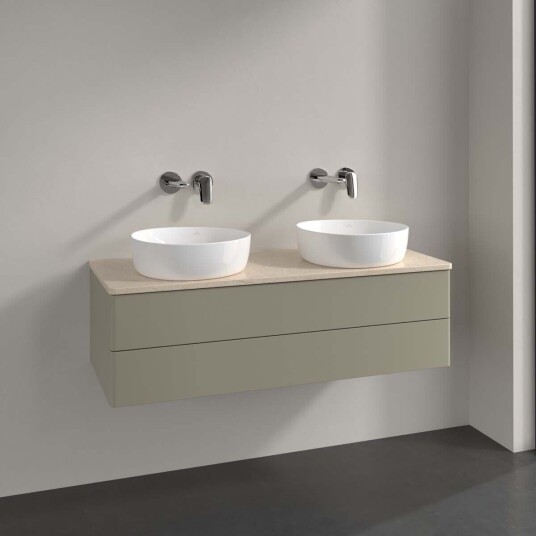 Villeroy & Boch Antao Servantskap med 2 skuffer 120x50x36 cm m/lys Steingrå/Crème