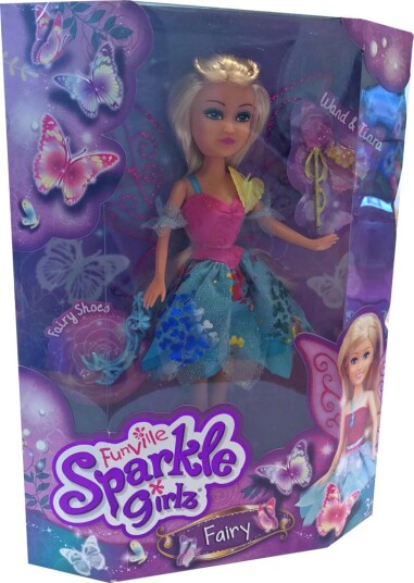 Sparkle Girlz Fairy Dukke med tilbehør Lily med rosa og grønn kjole