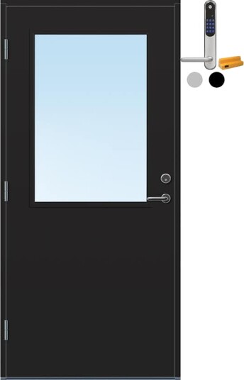 Ytterdør Bygg1 Sande med Yale Doorman Classic Home
