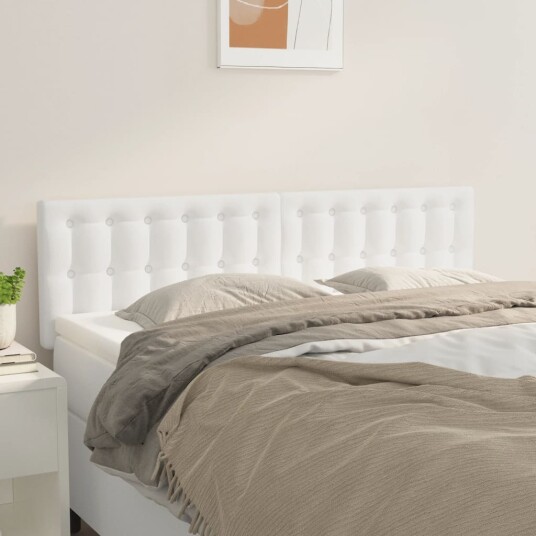 Hodegavler 2 stk hvit 72x5x78/88 cm kunstlær