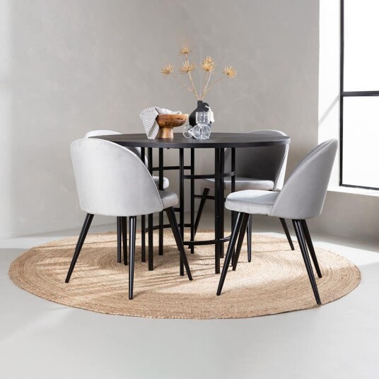 Venture Home Spisegruppe Venture Home Copenhagen med 4 Velvet Stoler GR22833