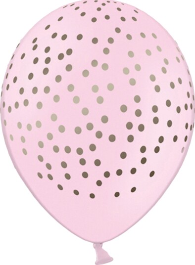 Partydeco Ballonger Prikker Rosa Sølv 6-pakning SB14P-208-081JG-6