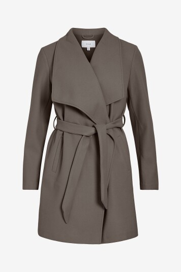 Vila - Kåpe viCooley Collar Belt Coat - Grå Vila - Kåpe viCooley Collar Belt Coat - Grå