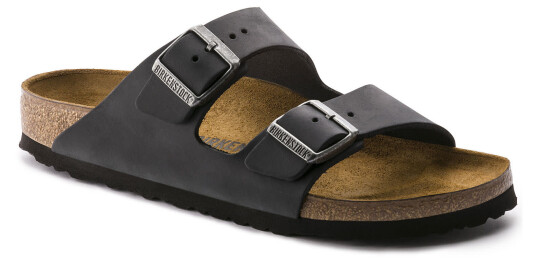 Birkenstock Unisex Arizona Oiled Leather Regular Black 45, Black Birkenstock Unisex Arizona Oiled Leather Regular Black 45, Black