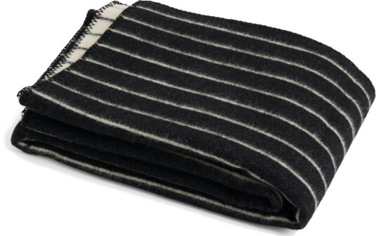Outdoor Market Throw 130x180 cm Black With Beige Stripe