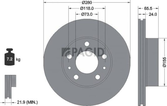 PAGID 56052NC Bremseskive PAGID 56052NC Bremseskive