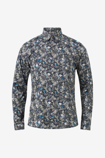 Lindbergh - Skjorte AOP Superflex Shirt L/S - Grønn