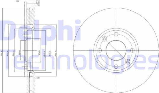 DELPHI BG3622C Bremseskive