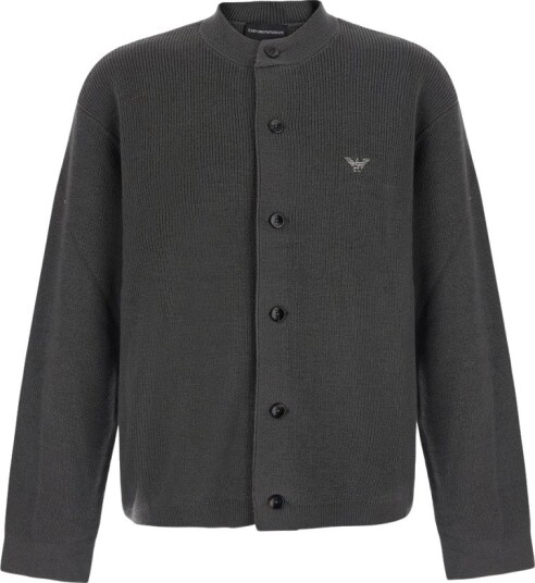 Emporio Armani, Herre, Strikkevarer, Grå, 2XL,