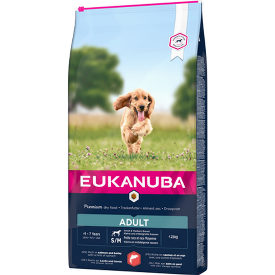 Dog Adult Small/Medium Breed Laks Og Bygg 12 kg Hund Hundefôr Tørrfôr Eukanuba Dog Adult Small/Medium Breed Laks Og Bygg 12 kg Hund Hundefôr Tørrfôr Eukanuba