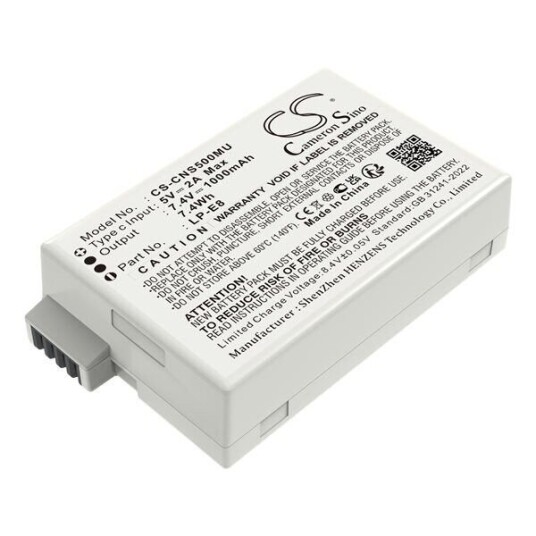 Batteri til kamera for Canon EF-S EOS 550D EOS 600D osv.