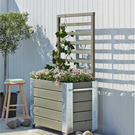 Blomsterkasse PLUS Cubic med espalier Gråbrun 87x50x155 cm Blomsterkasse PLUS Cubic med espalier Gråbrun 87x50x155 cm