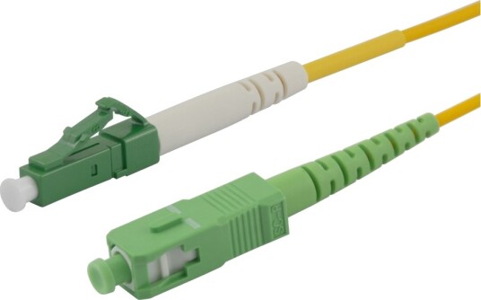 Deltaco KoblingskabeLc/Apc Enkeltmodus Hann Til Sc/Apc Enkeltmodus Hann 50 Cm 0.5 M Fiberoptisk Simpleks 9 / 125 Micron G.657.A2/Os2 Halogenfri Toretnings Gul