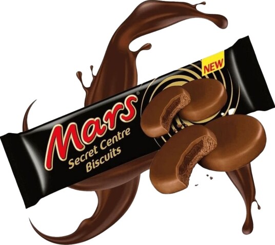 Mars Secret Center Biscuits Sjokoladetrukkede Kjeks med Karamellfyll 132 gram