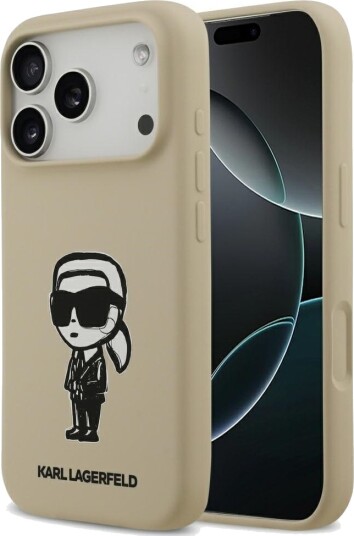 Karl Lagerfeld Silicone Karl Sketch & Logo MagSafe Case for iPhone 17 Pro Brown