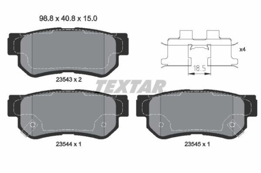 Bremseklosser TEXTAR 2354301 Bremseklosser TEXTAR 2354301