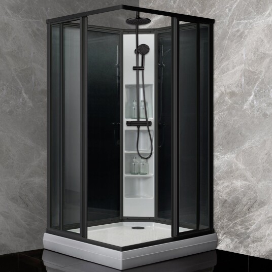 Sanipro Classic Black Dusjkabinett 70x90 - Svart Matt