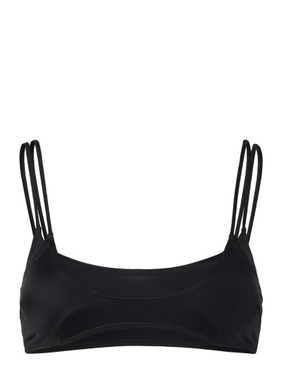 Weekday Strappy Layered Bikini Top - Black - S