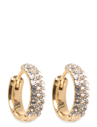 Pilgrim Shea Crystal Hoop Earrings Gold Plated   Gold   ONE SIZE