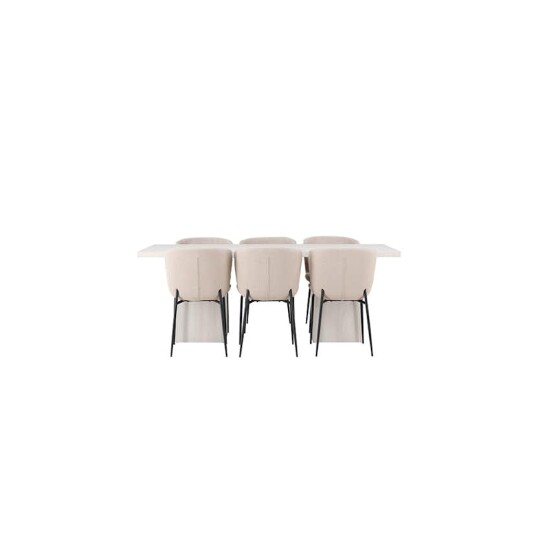 Spisegruppe Venture Home Olga med 6 stk Modesto Stoler