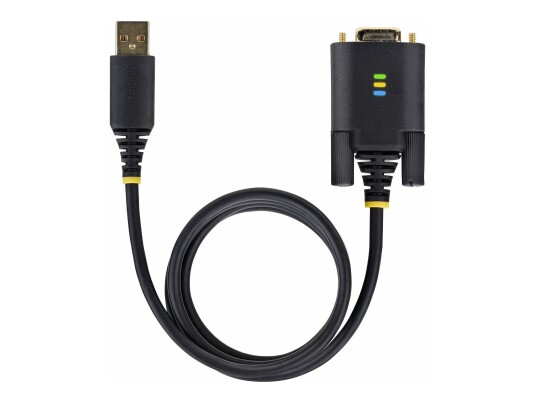 StarTech 3ft (1m) USB to Serial Adapter Cable, Interchangeable DB9 Screws/Nuts, COM Retention, USB-A to DB9 RS232, FTDI IC, Level-4 ESD Protection,