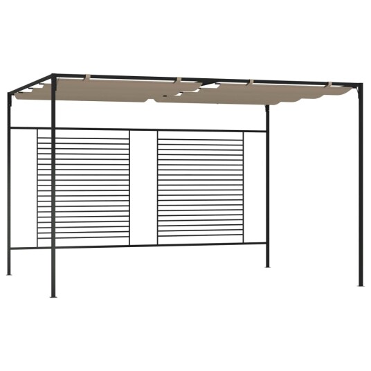 vidaXL Paviljong med uttrekkbart tak 3x4x2,3 m gråbrun 180 g/m²