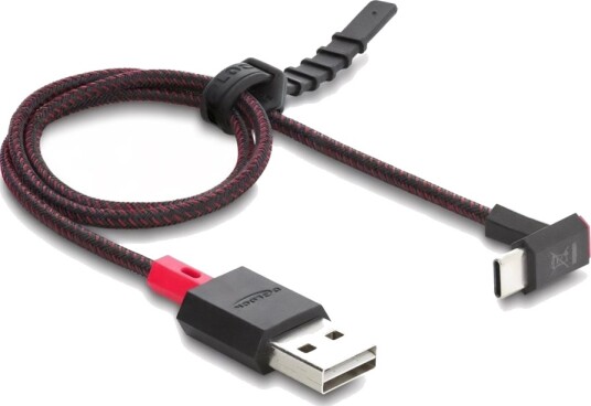 Delock Easy-Usb 2.0-Kabel Type-A-Plugg Til Usb Type-C-Plugg Vinklet Topp/ Bunn 0,5 M Svart