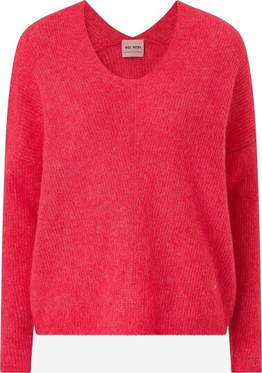 MOS MOSH Genser mThora V neck Knit Rød