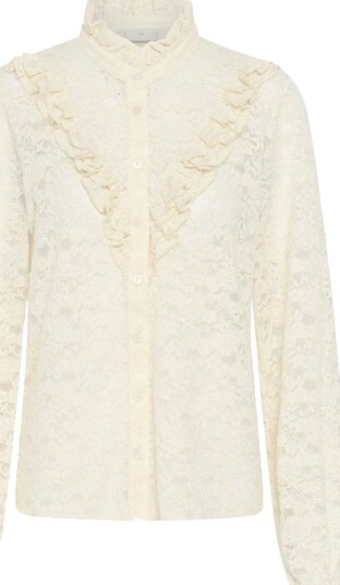 Kaffe Kagigi Flounce Lace Shirt Cream M Kaffe Kagigi Flounce Lace Shirt Cream M