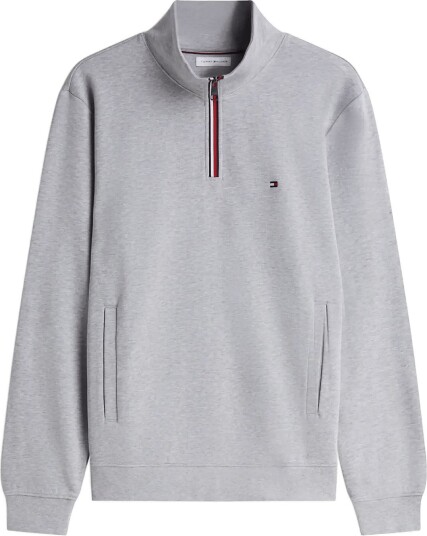 Tommy Hilfiger Rwb Tipping Terry Reg 1/4 Zip LIGHT GREY HEATHER XXL