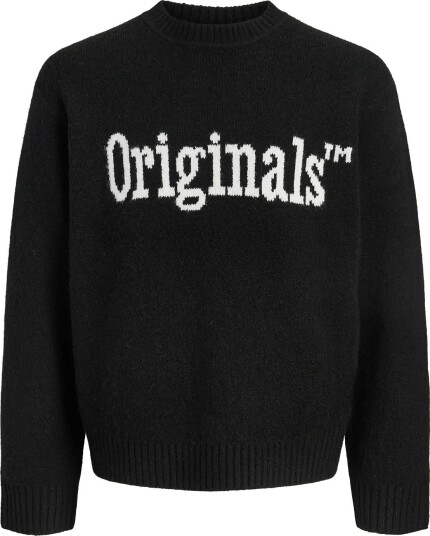 Jack & Jones Jormontreal Knit Ollie Cn Jaquard Ln - BLACK - S